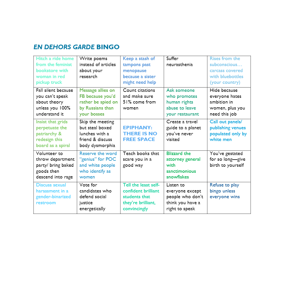 en dehors garde bingo