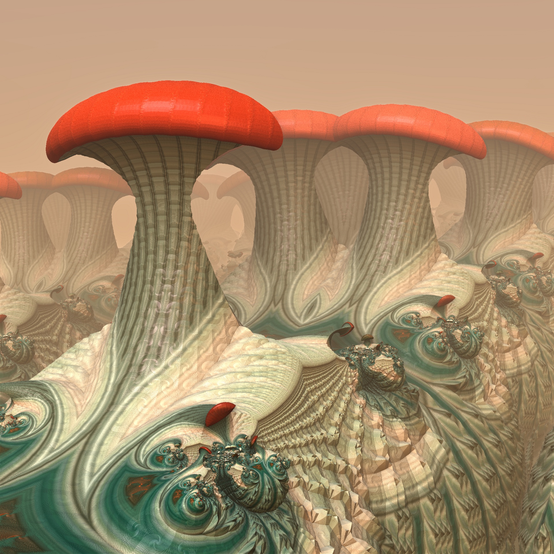 Mycelial poetry devouring the ruins